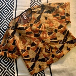 Patterned tapestry woven top from Anthropologie